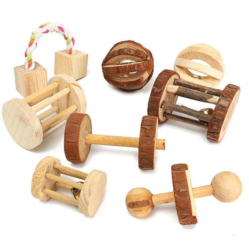 Natural Wooden Pine Rat Toys